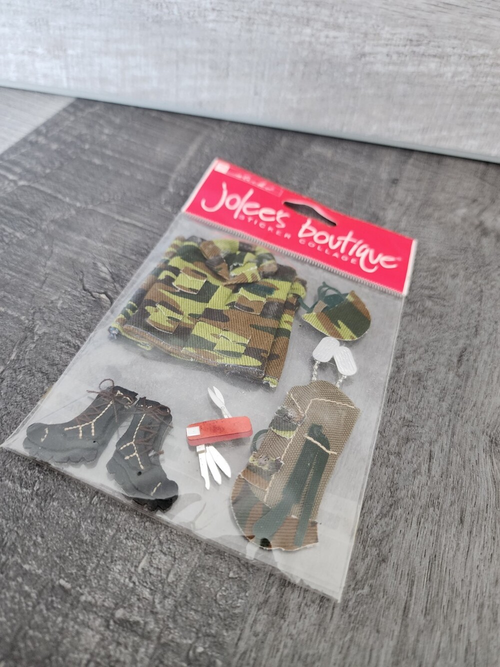 Jolee's 3D Stickers - Army Fatigues Uniform Patriot Scrapbooking RETIRED NEW #28
